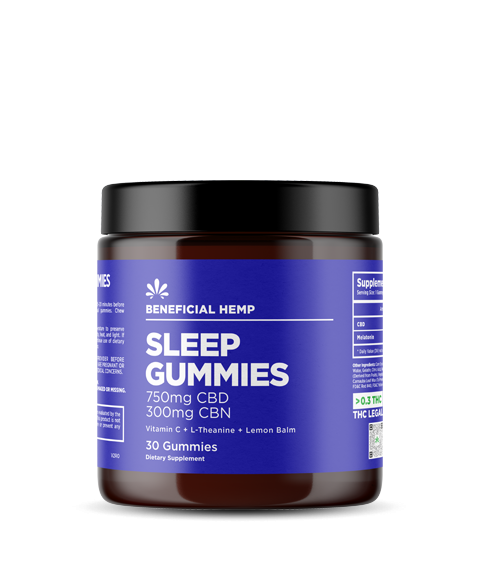 Beneficial Hemp CBD SLEEP GUMMIES with CBN, Vitamin C + L Theanine + Lemon Balm